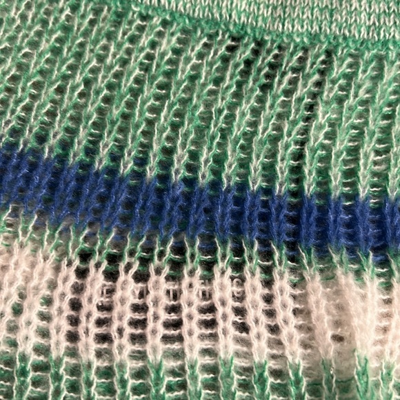 PRETTY  LITTLE THING   Striped Knit Skirt - Green and Blue NWT  sheer ,open knit - Picture 8 of 10